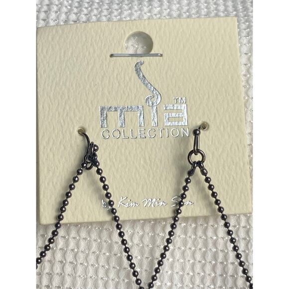 Mia Collection Black French Hook Drop Tassel Earrings - Picture 4 of 7